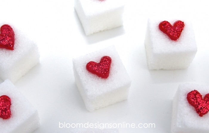heart sugar cubes