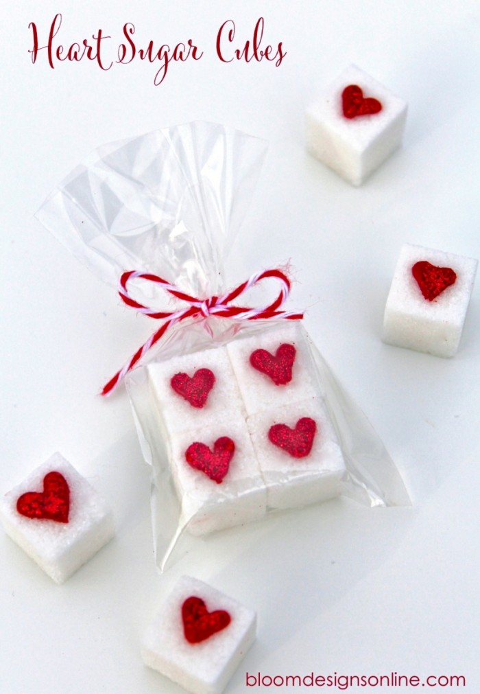 Valentine sugar cubes