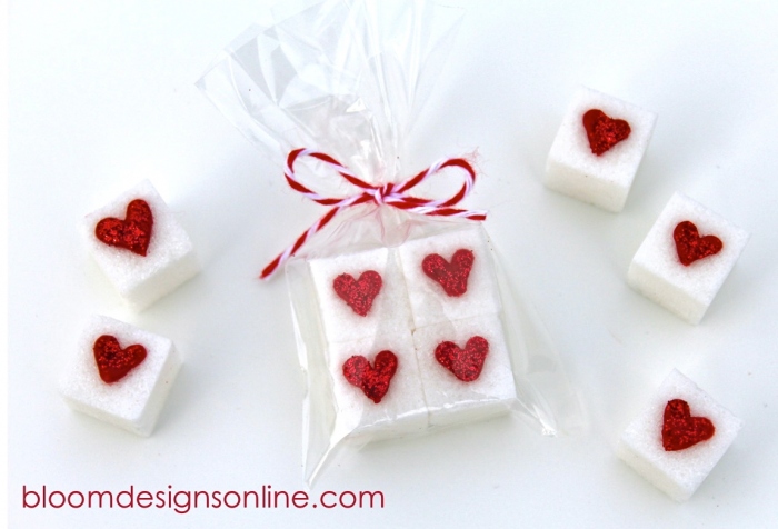 Valentine sugar cubes