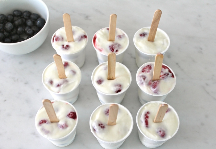 Red, White and Blueberry Popsicles