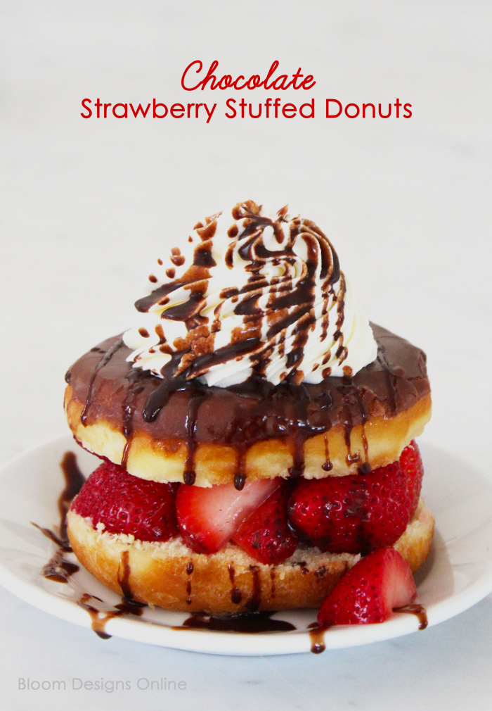 Chocolate Strawberry Stuffed Donuts