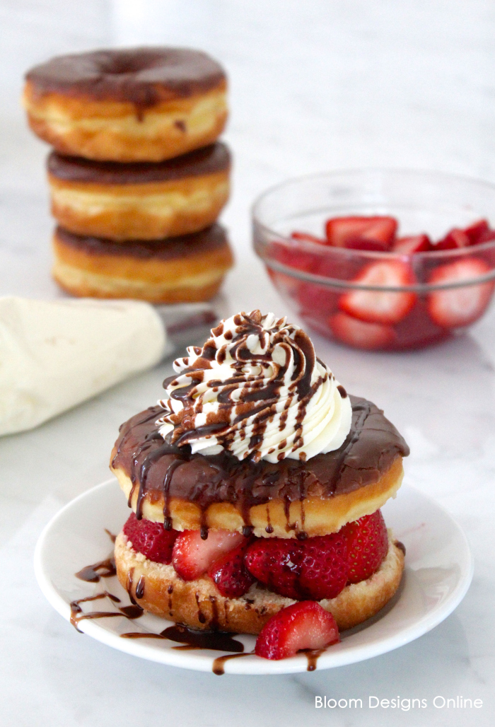 Chocolate Strawberry Stuffed Donuts
