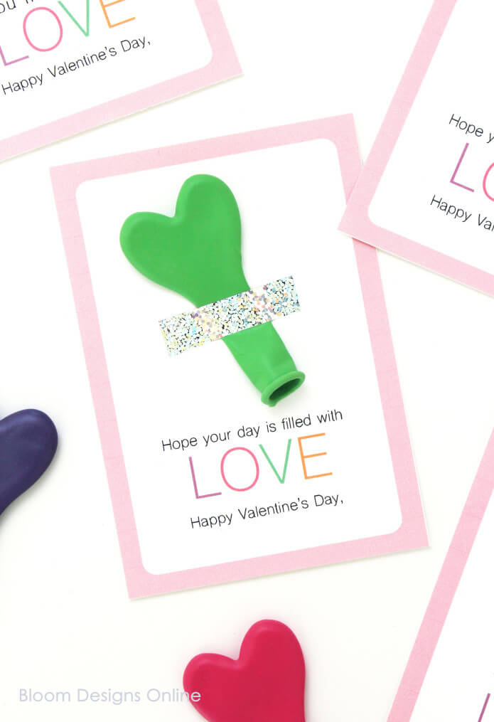Filled With Love Printable Balloon Valentine