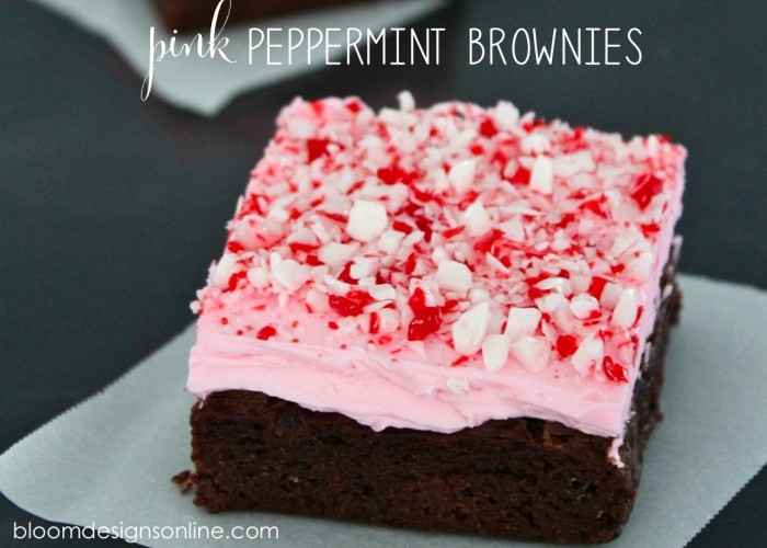 pink peppermint brownies